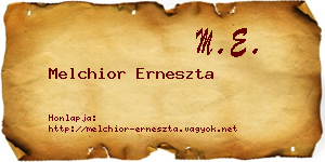 Melchior Erneszta névjegykártya